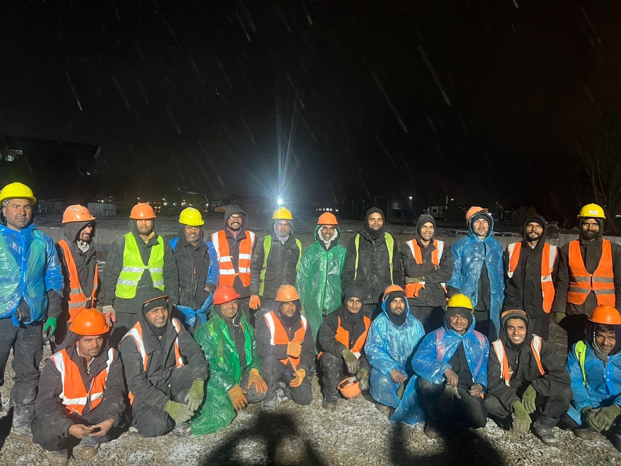 Working through the snow — winter night shift