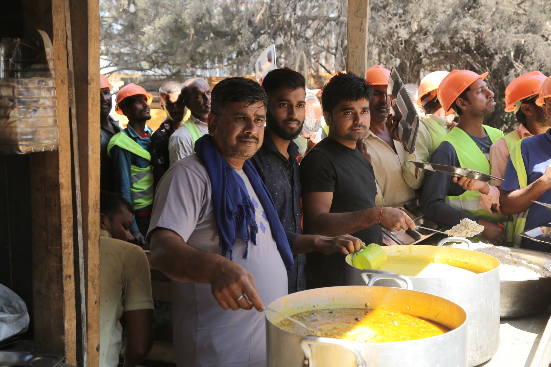 Mealtime at the workers' canteen